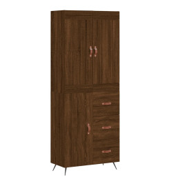 Buffet haut Chêne marron 69,5x34x180 cm Bois d'ingénierie