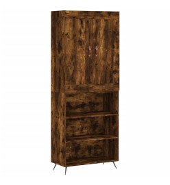 Buffet haut Chêne fumé 69,5x34x180 cm Bois d'ingénierie