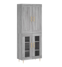 Buffet haut Sonoma gris 69,5x34x180 cm Bois d'ingénierie