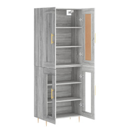 Buffet haut Sonoma gris 69,5x34x180 cm Bois d'ingénierie