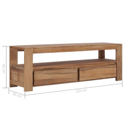 Meuble TV 120 x 30 x 40 cm Bois de teck massif