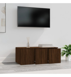 Meuble TV Chêne marron 80x34x30 cm Bois d'ingénierie