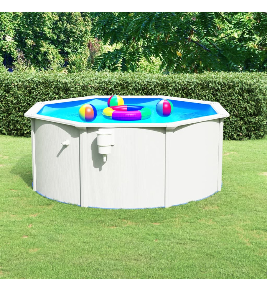 Piscine avec parois en acier 300x120 cm Blanc