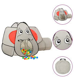 Tente de jeu pour enfants 250 balles Éléphant Gris 174x86x101cm