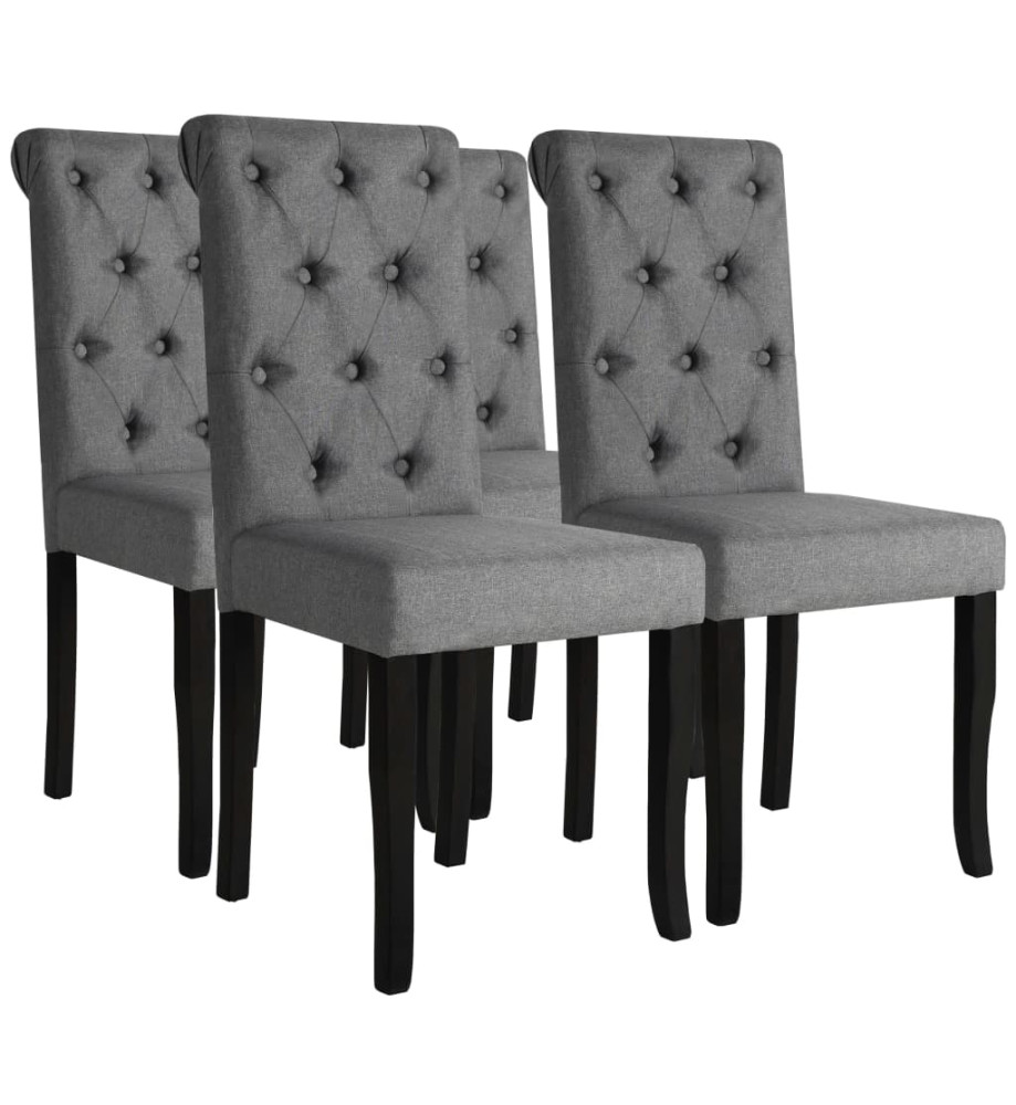 Chaises à manger lot de 4 gris foncé tissu