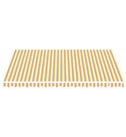 Tissu de remplacement pour auvent Jaune et blanc 4,5x3,5 m