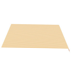 Tissu de remplacement pour auvent Jaune et blanc 4,5x3,5 m