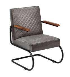 Fauteuil Gris Cuir véritable