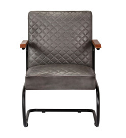 Fauteuil Gris Cuir véritable