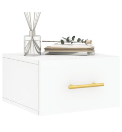 Table de chevet murale blanc 35x35x20 cm