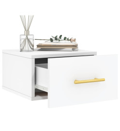 Table de chevet murale blanc 35x35x20 cm