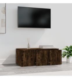 Meuble TV Chêne fumé 80x34x30 cm Bois d'ingénierie