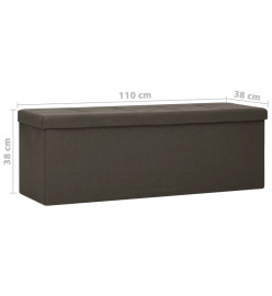 Banc de rangement pliable Marron foncé Faux lin