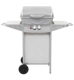 Barbecue à gaz avec 2 zones de cuisson Acier Argenté