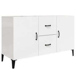 Buffet blanc brillant 100x36x60 cm bois d'ingénierie