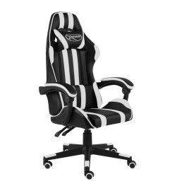 Fauteuil de jeux vidéo Noir et blanc Similicuir