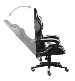 Fauteuil de jeux vidéo Noir et blanc Similicuir