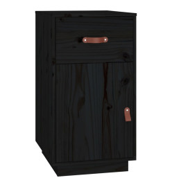 Bureau avec armoires Noir 135x50x75 cm Bois massif de pin