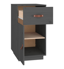 Armoire de bureau Gris 40x50x75 cm Bois massif de pin