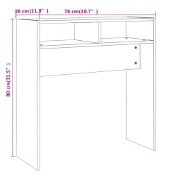 Table console Sonoma gris 78x30x80 cm Bois d'ingénierie