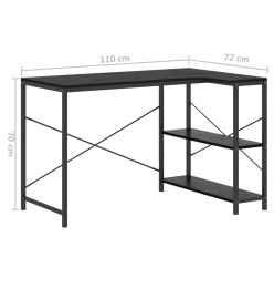 Bureau d'ordinateur Noir 110x72x70 cm Aggloméré