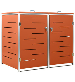 Abri pour deux poubelles 138x77,5x115,5 cm Inox