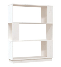 Bibliothèque/Séparateur de pièce Blanc 80x25x101 cm Pin solide