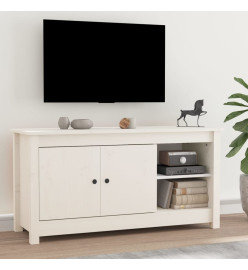 Meuble TV Blanc 103x36,5x52 cm Bois de pin massif