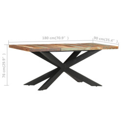 Table de salle à manger 180x90x76cm Bois de récupération solide