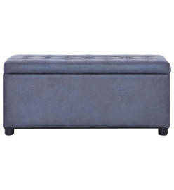 Pouf de rangement 87,5 cm Gris Similicuir daim