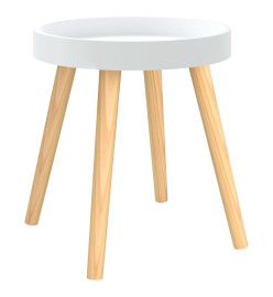 Table d'appoint Blanc 38x38x40 cm Bois ingénierie et pin massif