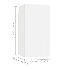 Meubles TV 4 pcs Blanc 30,5x30x60 cm Aggloméré