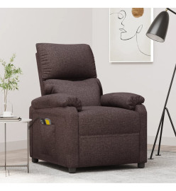 Fauteuil électrique de massage Marron foncé Tissu