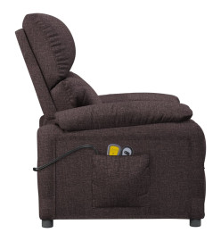 Fauteuil électrique de massage Marron foncé Tissu