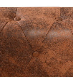 Canapé d'angle Chesterfield 6 Places Cuir artificiel Marron