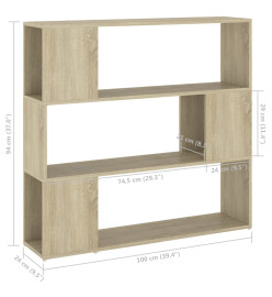 Bibliothèque/Séparateur de pièce Chêne sonoma 100x24x94 cm
