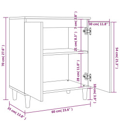 Buffet Chêne fumé 60x35x70 cm Bois d'ingénierie