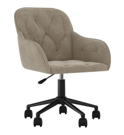 Chaise pivotante de bureau Gris clair Velours