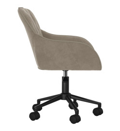 Chaise pivotante de bureau Gris clair Velours