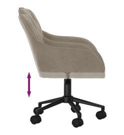 Chaise pivotante de bureau Gris clair Velours