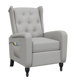 Fauteuil de massage inclinable gris clair velours