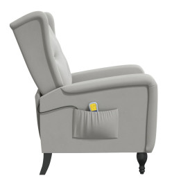 Fauteuil de massage inclinable gris clair velours