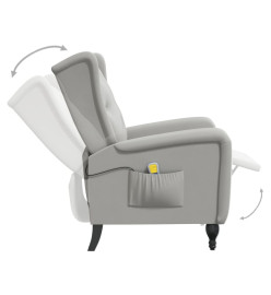 Fauteuil de massage inclinable gris clair velours