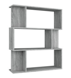 Bibliothèque/Cloison Sonoma gris 80x24x96 cm Bois d'ingénierie