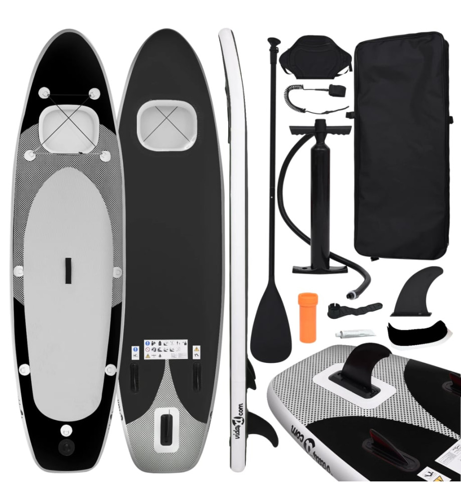 Ensemble de planche SUP gonflable Noir 360x81x10 cm