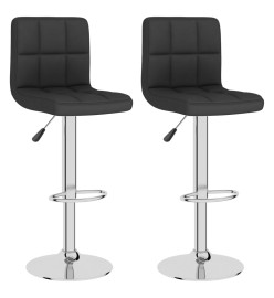 Tabourets de bar lot de 2 noir tissu