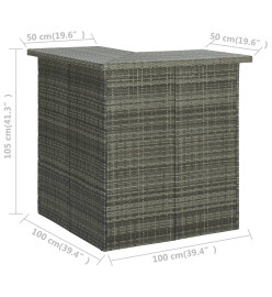 Table d'angle de bar Gris 100x50x105 cm Résine tressée