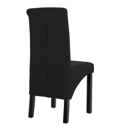 Chaises à manger lot de 2 noir tissu