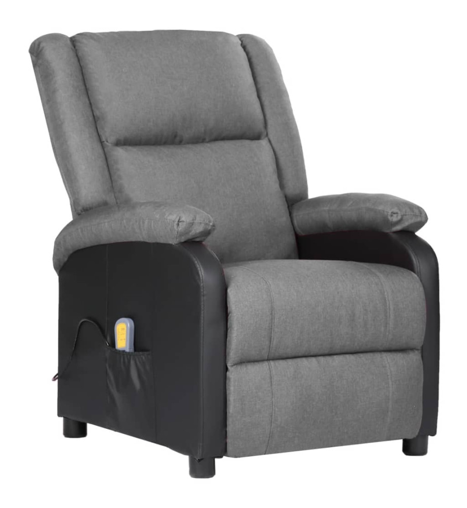 Fauteuil de massage Gris clair Similicuir et tissu