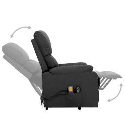 Fauteuil de massage inclinable Gris foncé Tissu